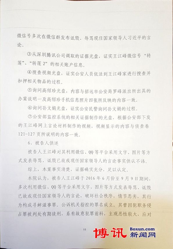 因称"包子"、"傻逼"，王江峰一审获刑两年(含判决书)