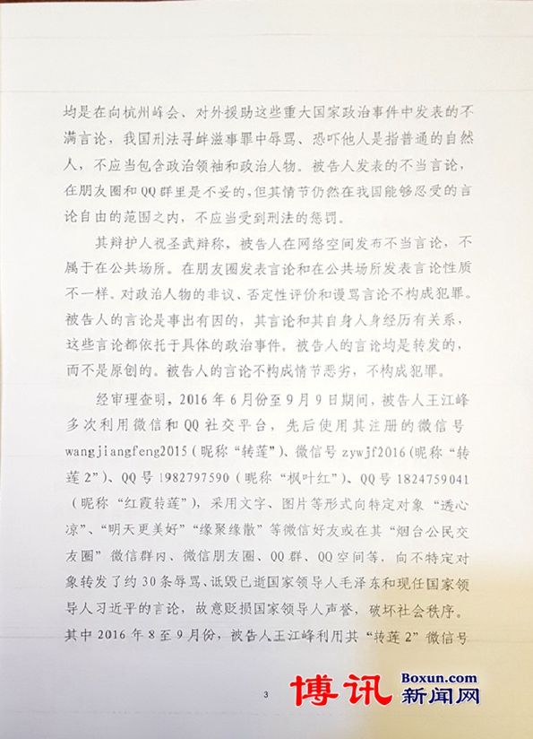 因称"包子"、"傻逼"，王江峰一审获刑两年(含判决书)
